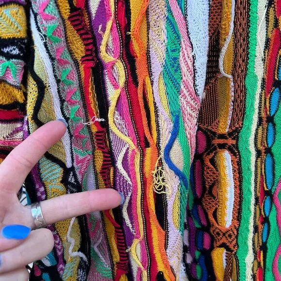 Coogi Australia Primary Color Abstract Weave Tunic Sweater Bold MEDIUM - Picture 11 of 12